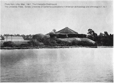 Image of the dance pavilion on top of the shellmound, 1902