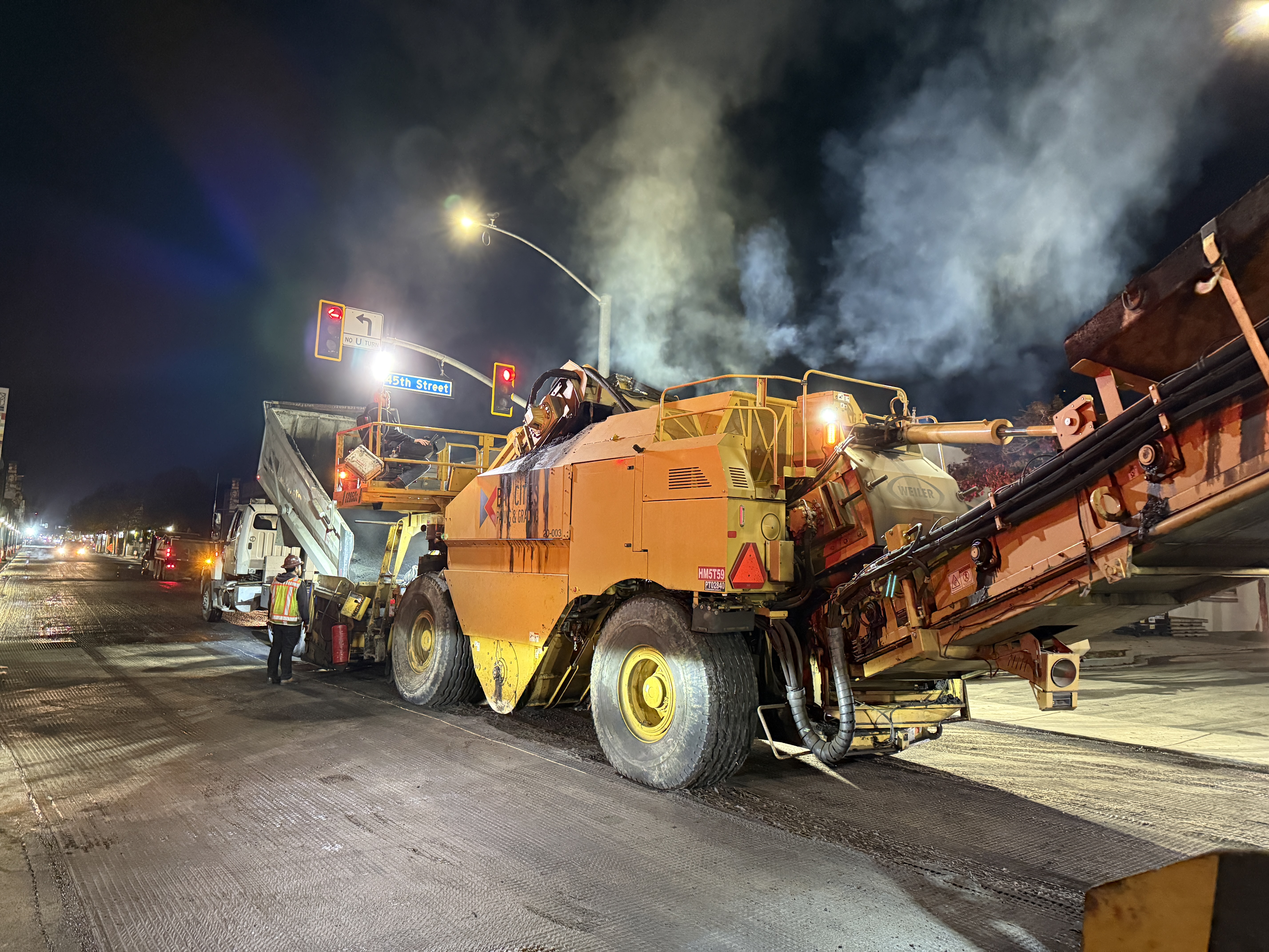 Paving Operations at Night